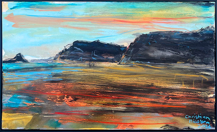 Original acrylic artwork painting of Karekare beach, Auckland, New Zealand